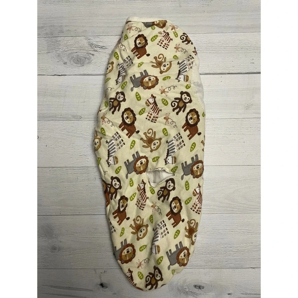 Summer infant‎ Swaddle me monkey giraffe lion Velcro swaddle blanket s/m 7-14lbs